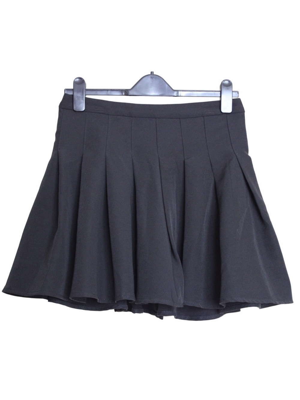 Princess Polly Black Pleated Skater Mini Skirt